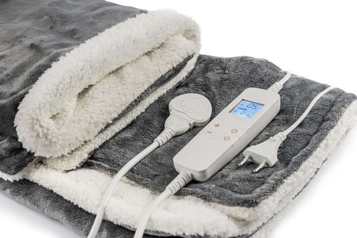 DUŻY 180x160 Koc Elektryczny Pluszowy Mata grzewcza Pilot LCD Timer