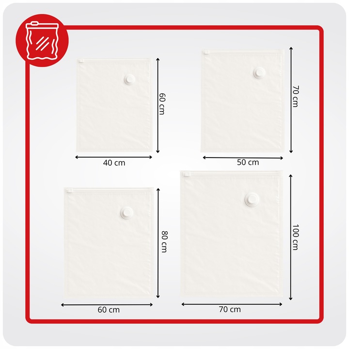 Worki Próżniowe Zestaw Rożne rozmiary 12 szt Pompka GRATIS