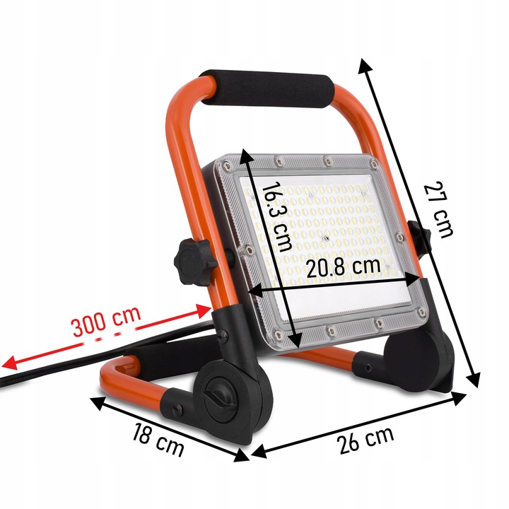 Halogen LED Roboczy Budowlany 100W Naświetlacz przenośny z rączką
