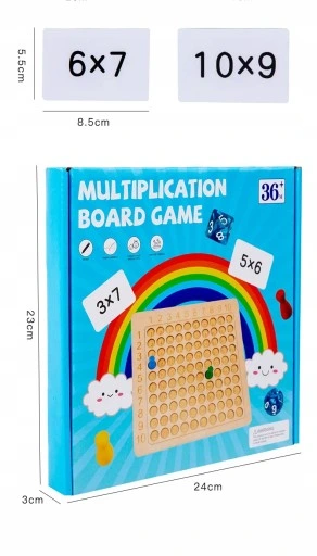 TABLICZKA MNOŻENIA GRA DREWNIANA MONTESSORI DZIECI GRA EDUKACYJNA LOGICZNA