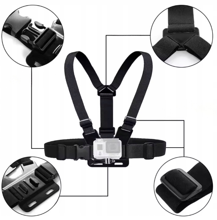 Szelki Uchwyt Chest Mount do GoPro Hero 12 11 10 9 8 7 6 DJI Osmo