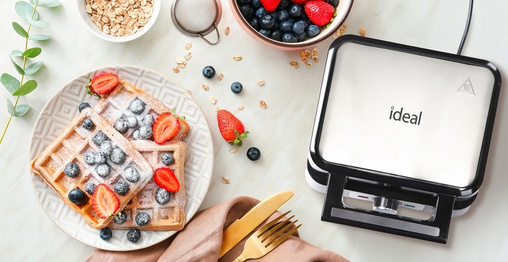 GOFROWNICA IDEAL 2DUŻE CHRUPIĄCE GOFRY MOCNA 2000W NIEPRZYWIERAJĄCA