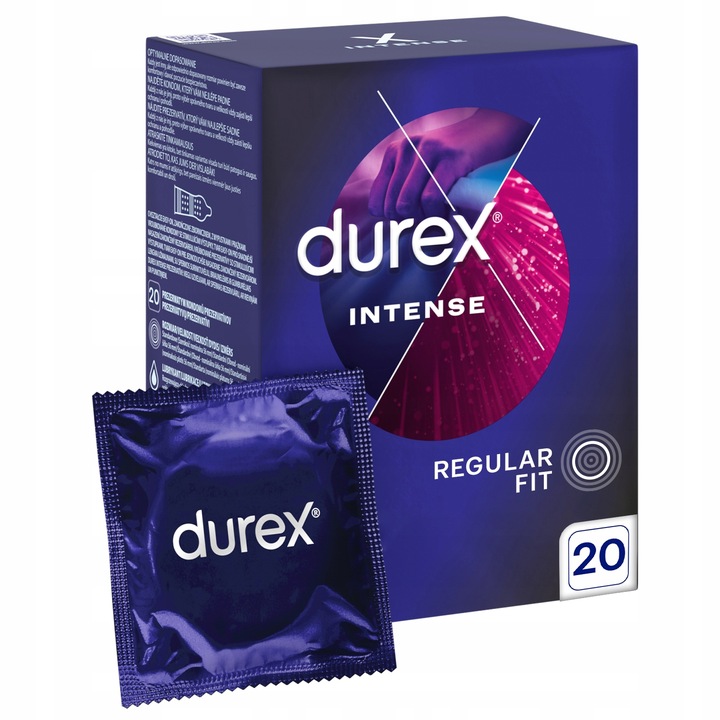 DUREX Intense Prezerwatywy Prążkowane Stymulujące Mocniejszy Orgazm 20 szt.