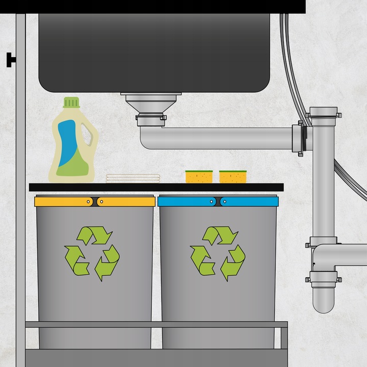 SYFON do ZLEWU jednokomorowego ZLEWOZMYWAKA kuchennego MANUALNY przyscienny
