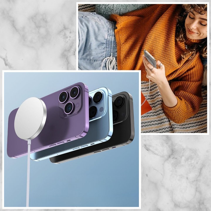ŁADOWARKA INDUKCYJNA + SZYBKOŁADOWARKA DO IPHONE 15/20W USB-C - LIGHTING