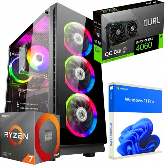 KOMPUTER Gamer Master RYZEN 7 32GB RTX 4060 8GB 32GB 1TB SSD M.2.