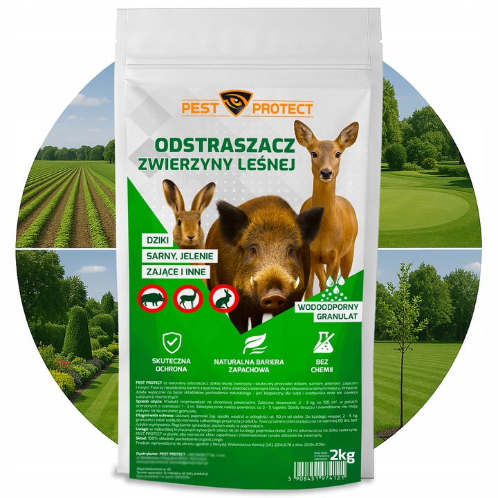 ODSTRASZACZ ŚRODEK NA DZIKI DZIKÓW SARNY ZAJĄCE NATURALNY GRANULAT 2KG