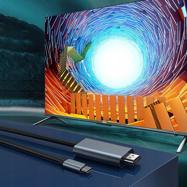 KABEL ADAPTER USB-C 3.1 TYP C DO HDMI 4K PRZEWÓD MHL WIREWAY WW410213 1,8m