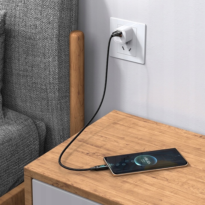 MCDODO KABEL Z WYŚWIETLACZEM USB-C SZYBKIE ŁADOWANIE USB TYP C 5A 66W 1M