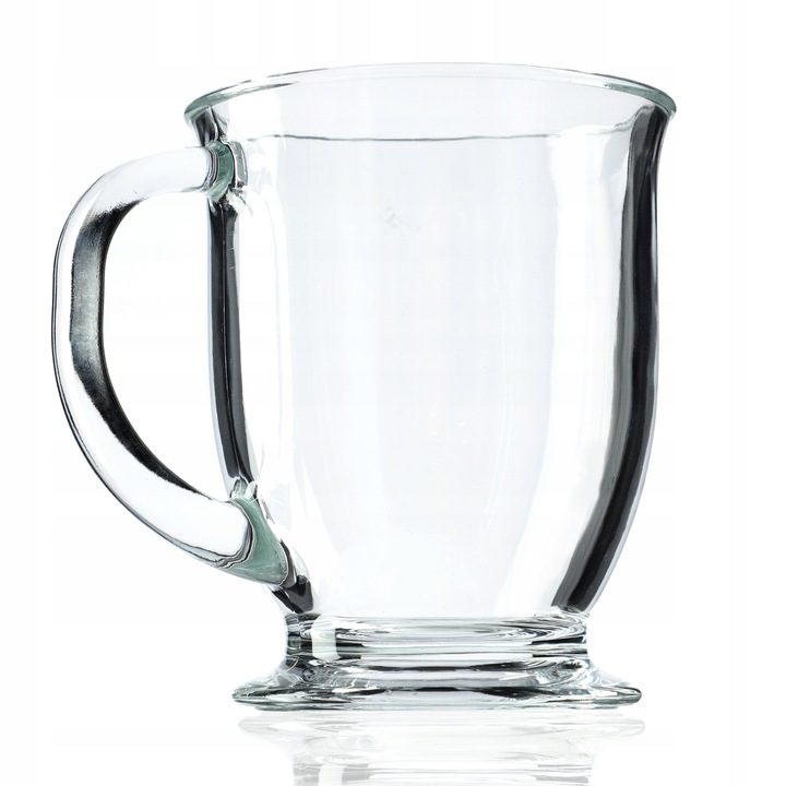 SZKLANKI DO HERBATY KAWY 460ml ZIMOWEJ KUBKI Z UCHEM ZESTAW SZKLANEK 6 szt