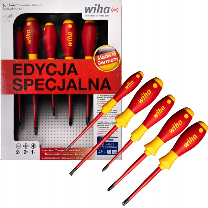 WIHA Zestaw wkrętaków izolowanych dla elektryka SlimFix VDE