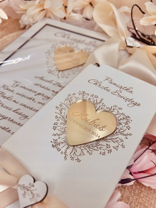 PAMIĄTKA CHRZTU ŚWIĘTEGO Z PERSONALIZACJĄ OBRAZEK + PUDEŁKO NA PIENIĄDZE