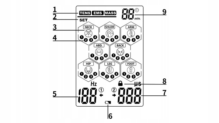 Elektrostymulator mięśni i nerwów TENS EMS MASAŻ 60 prog ALPHA + elektrody