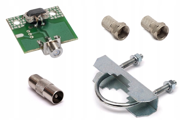 Antena TV zewnętrzna DVB-T2 siatkowa ASP-8 symetryzator MUX-8 Dipol