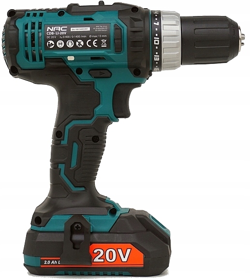 WIERTARKO WKRĘTARKA Akumulatorowa NAC 20V 2biegi +2x Bateria 2Ah +Ładowarka