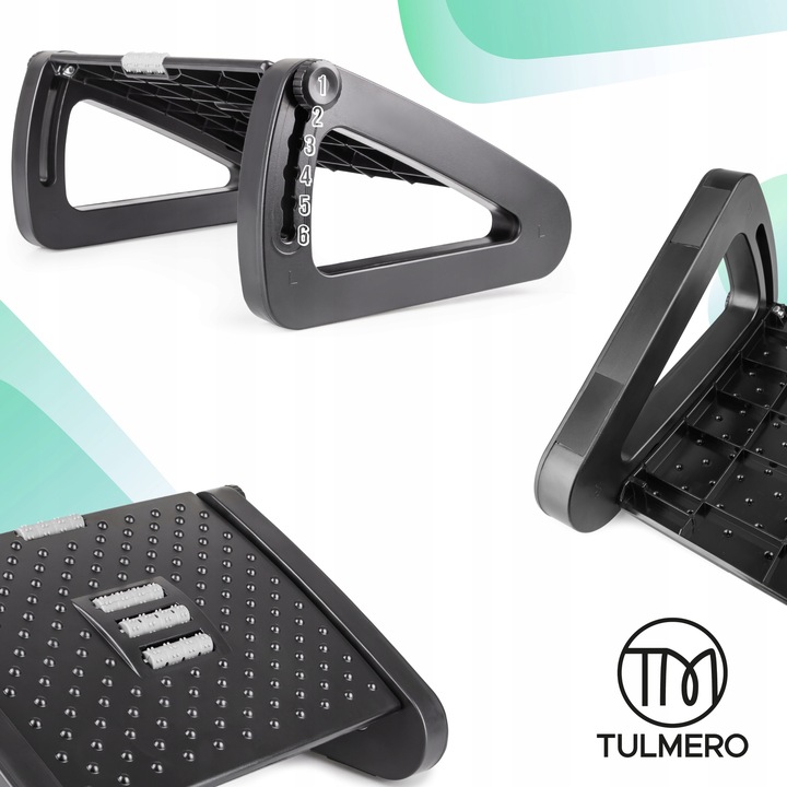 Podnóżek biurowy regulowany ergonomiczny, podstawka pod nogi z MASAŻEREM