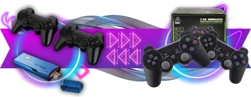 KONSOLA RETRO GRA TELEWIZYJNA BEZPRZEWODOWE 2 PADY 10000 GIER EMULATOR