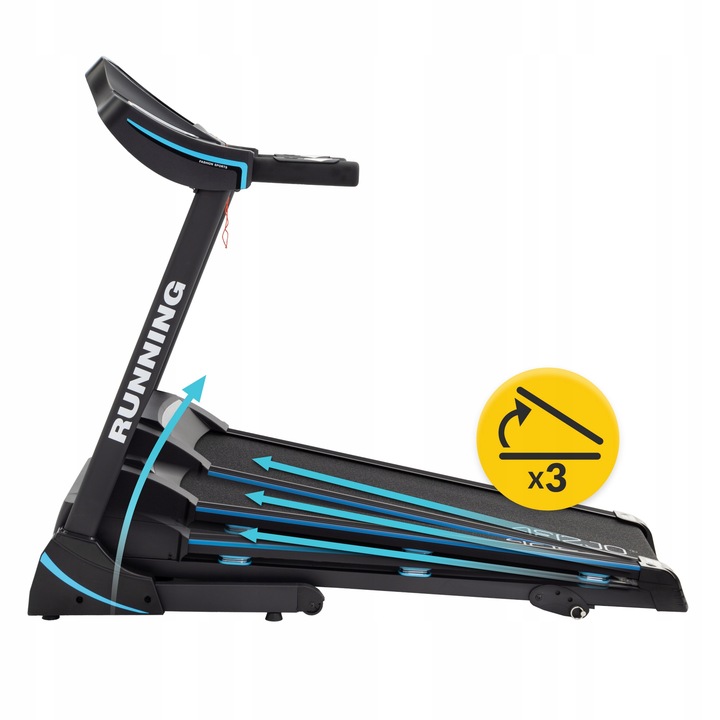 BIEŻNIA ELEKTRYCZNA DOMOWA SKŁADANA Z AMORTYZACJĄ 15 KM/H REGULACJA POZIOMU