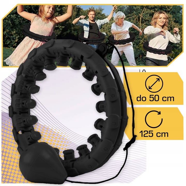 HULA HOP Z OBCIĄŻENIEM Odchudzające Obciążnikiem Smart z Wypustkami HULAHOP