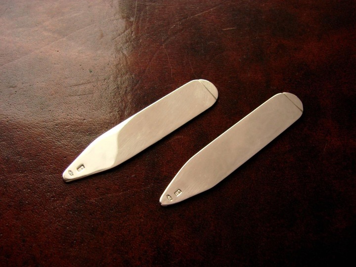 ZE SREBRA FISZBINY USZTYWNIACZE KOŁNIERZYKA WAWA