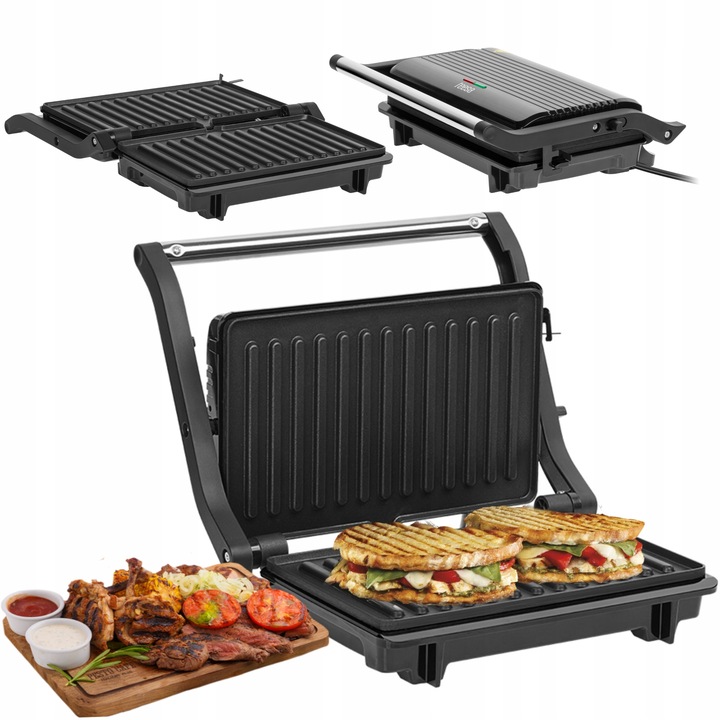 Opiekacz do kanapek panini grill toster sandwich 1000W 3 pozycje Teesa