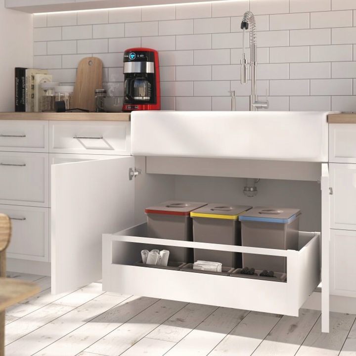 SZUFLADA GTV AXIS PRO 450B1 ŚREDNIA L450 H116 BIAŁA CICHY DOMYK WYSUW