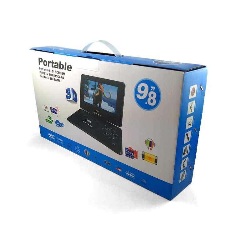 Samochodowy Odtwarzacz DVD 9.8" TV GRY