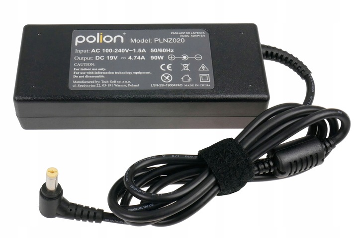 Ładowarka 90W do laptopa ACER 19V 4,74A wtyk 5,5x1,7mm