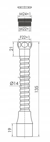 Aerator Napowietrzacz Przedłużka do kranu zlewu metalowy elastyczny