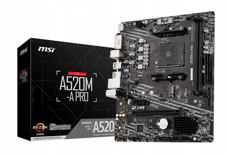 Płyta główna MSI A520M-A PRO Micro ATX AMD AM4 DDR4 M.2 NVMe USB 3.2