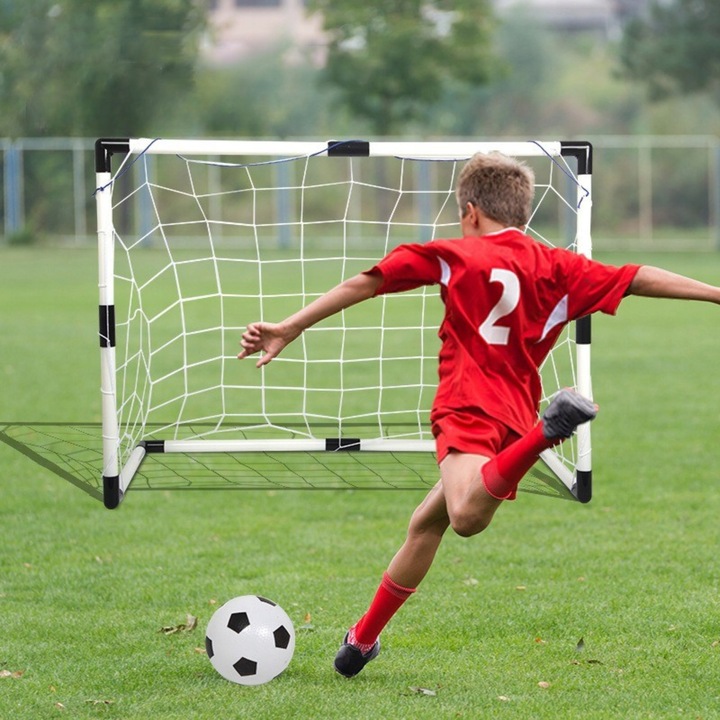 BRAMKA PIŁKARSKA ZESTAW DLA DZIECI 2 x BRAMKI PIŁKARSKIE 2 x PIŁKA + POMPKA