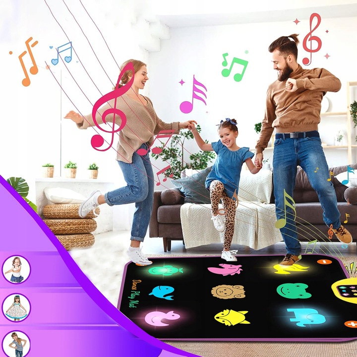 INTERAKTYWNA DUŻA MATA MUZYCZNA GRA MATA TANECZNA Z 5 TRYBAMI GRY