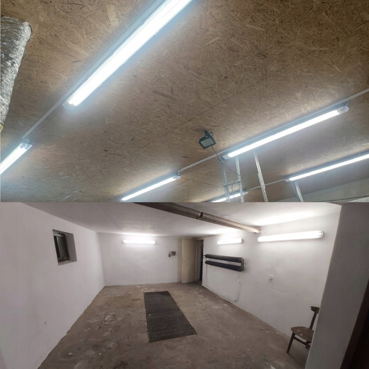 Oprawa Hermetyczna LED 120cm Lampa Do Garażu Warsztatu Na Świetlówki