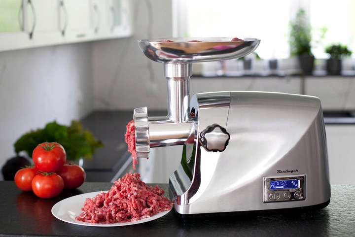 Maszynka do mięsa BERLINGER 2200W metalowa obudowa z regulacją obrotów