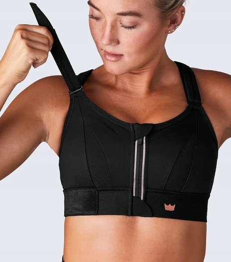 STANIK SPORTOWY SHEFIT CZARNY MOCNE PODTRZYMANIE REGULOWANY L