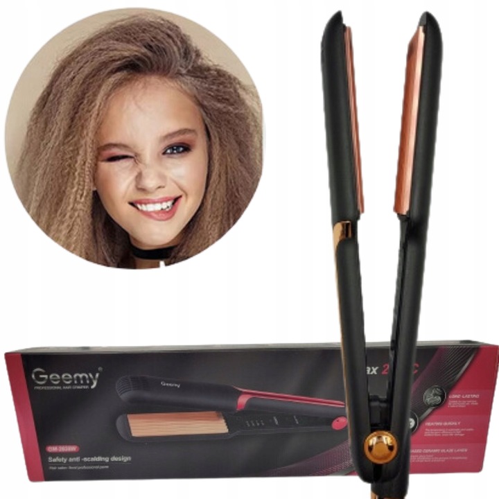 KARBOWNICA DO WŁOSÓW CERAMICZNA CERAMICZNA PRO JONIZACJA FALE GEEMY