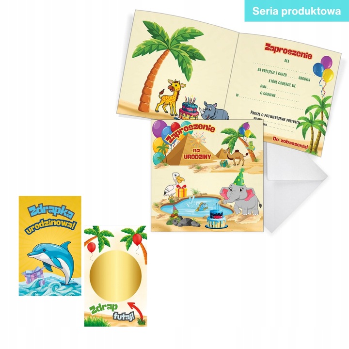 Zdrapki dla Dzieci z zadaniami Safari Urodzinowe aZD 25 sztuk