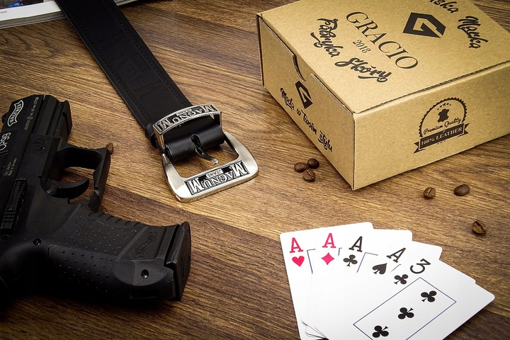 Pasek skórzany męski 140 cm Szeroki Skóra GRACIO