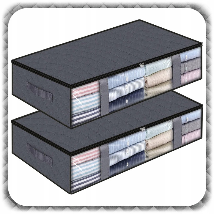 2x ORGANIZER NA POŚCIEL KOŁDRĘ POKROWIEC POJEMNIK Ubrania Pod Łóżko