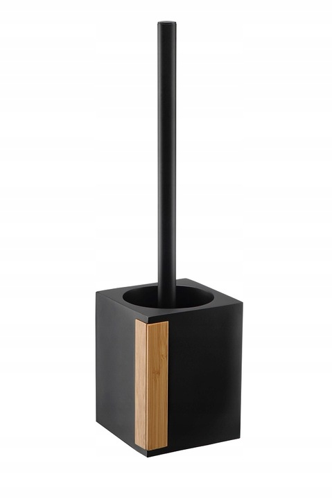 Szczotka WC do toalety NAOMI czarna z bambusem kwadratowa