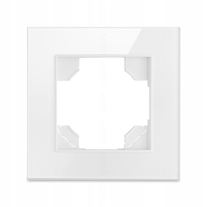 Gniazdko pojedyncze SZKLANE 230V KONTAKT z BOLCEM uziemieniem BIAŁE +