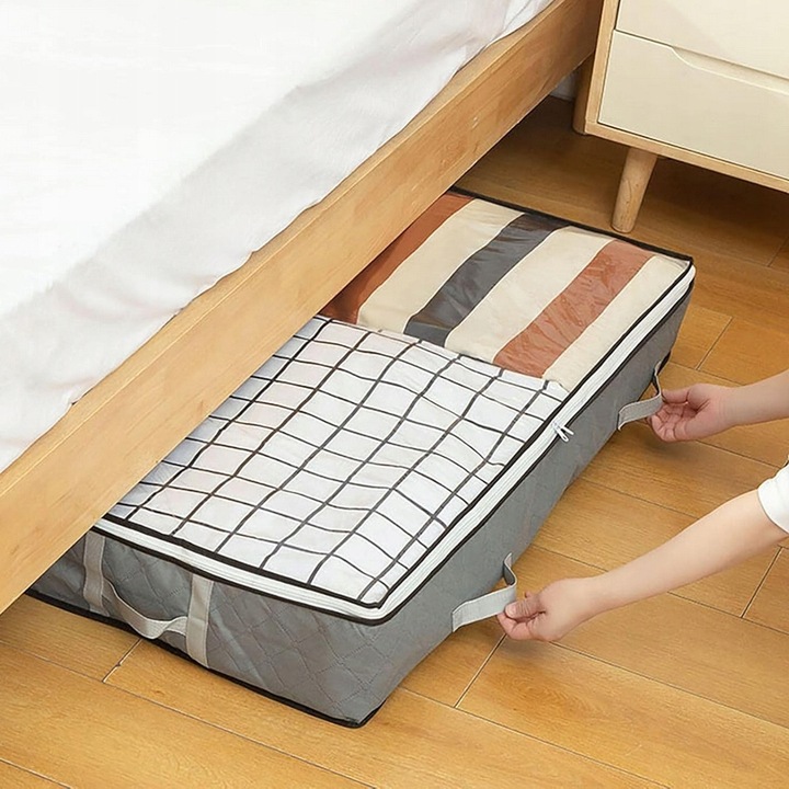 DUŻY ORGANIZER POJEMNIK POKROWIEC POD ŁÓŻKO Na POŚCIEL KOŁDRĘ ZABAWKI