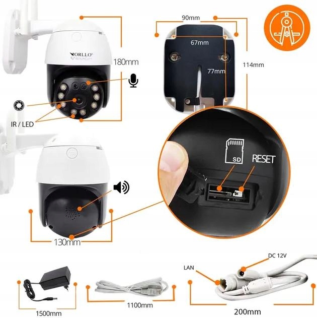 Kamera IP ORLLO Z20 4K 8 MP 5xZOOM BEZPRZEWODOWA ZEWNĘTRZNA OBROTOWA