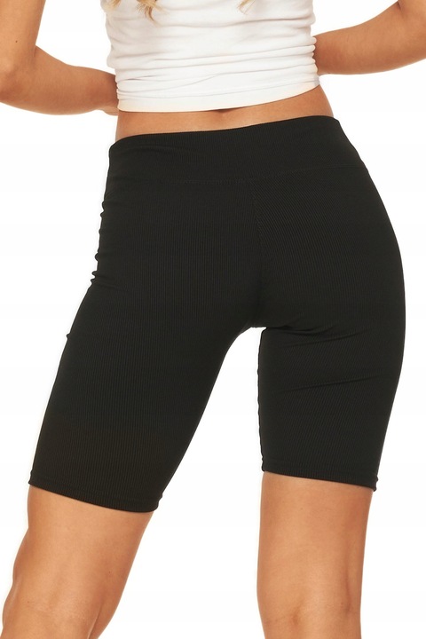 Kolarki Damskie Legginsy Szorty w Prążek Kryjące Wysoki Stan MORAJ L/XL
