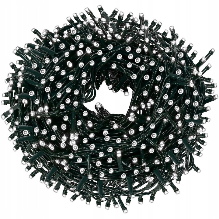 LAMPKI CHOINKOWE 1000 LED ZEWNĘTRZNE BIAŁE ZIMNE 50M FUNKCJE PROGRAMATOR