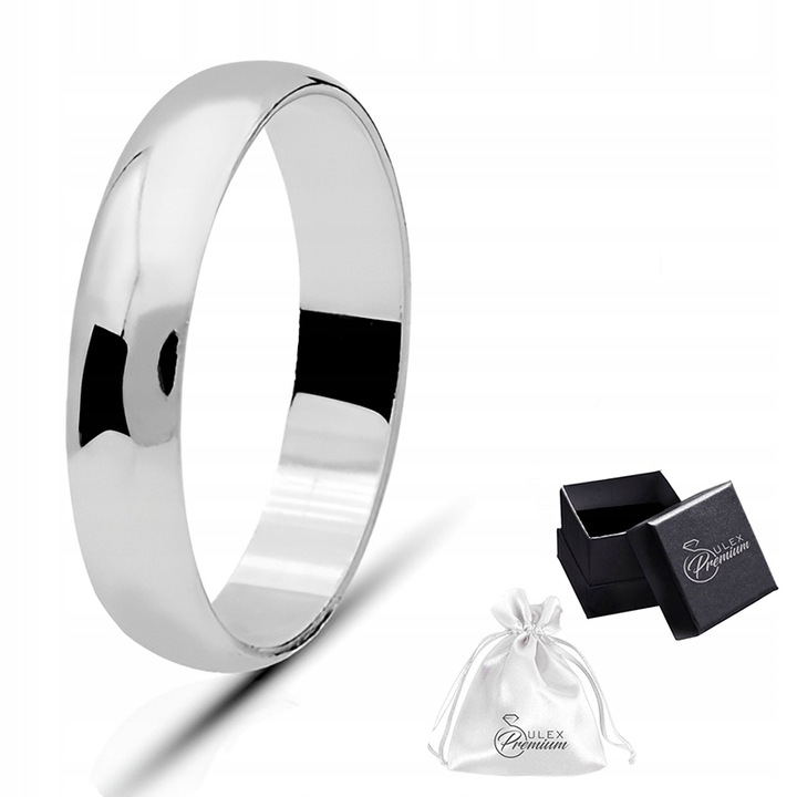 Pierścionek srebro pr. 925 Obrączka Polerowana Szerokość 4 mm | r. 13