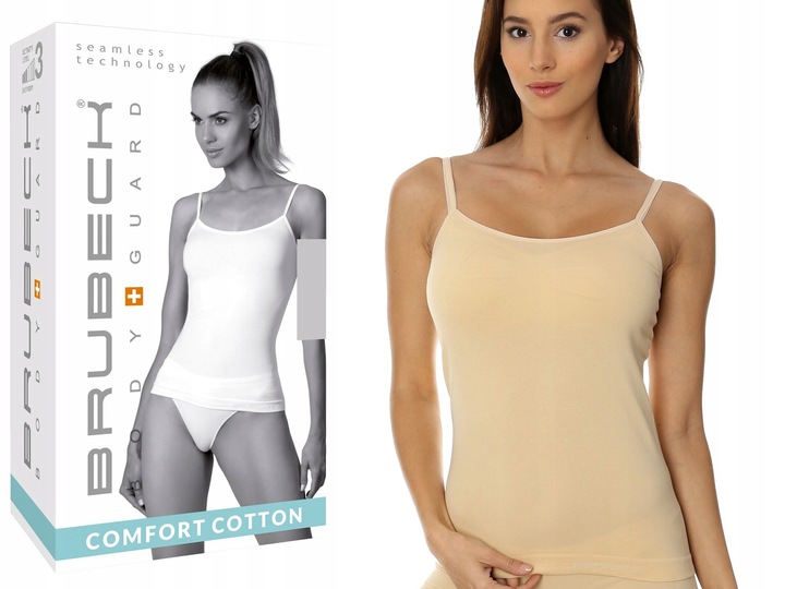 BRUBECK koszulka ramiączko CAMISOLE CM00210A beż M