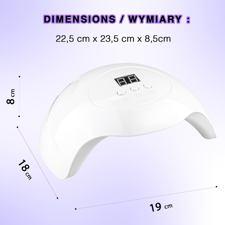 Zestaw Do Robienia Paznokci Startowy Lampa UVLED Lakier Hybrydowy + GRATISY