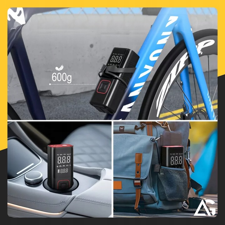 KOMPRESOR ROWEROWY SAMOCHODOWY AKUMULATOROWY POMPKA SPRĘŻARKA