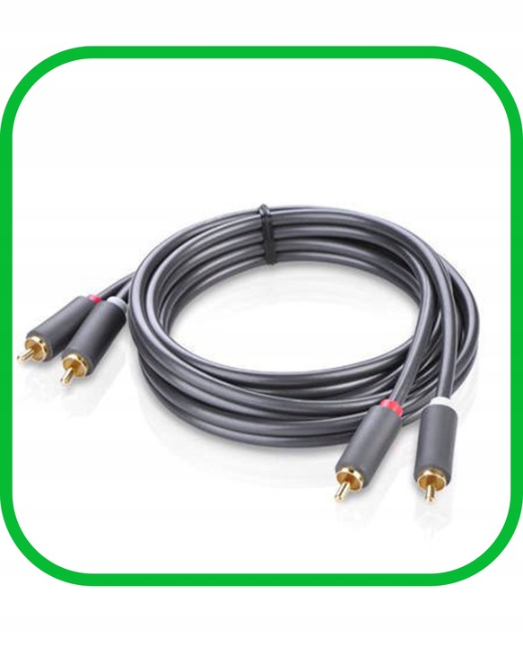 Kabel Przewód Audio Wtyk 2x RCA do 2xRCA Chinch STEREO 5M Pozłacany